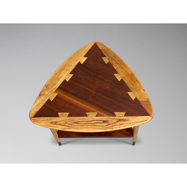 Brown 1960s Restored Lane Acclaim Guitar Pick Side Table Triangle Wedge End Table For Sale - Image 8 of 10