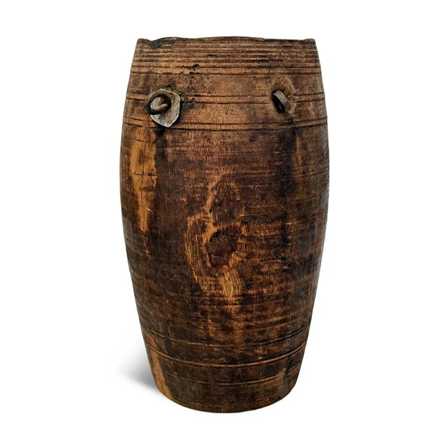 Farmhouse Wood Water Vintage India Pot For Sale - Image 3 of 4