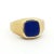 This stunning lapis ring is made in 14k yellow gold and features a flat natural blue lapis cushion that is resembles the...