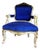 1980s Bright Blue Cushioned Accent Chair For Sale
