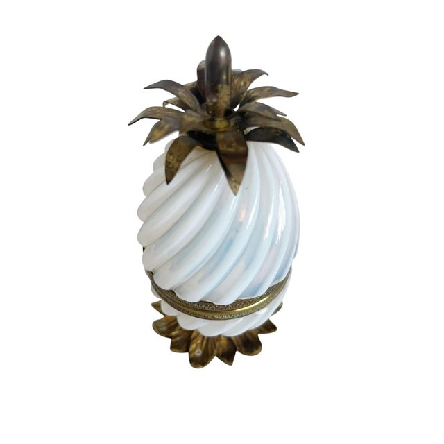 19th Century French Opaline Savon De Boule Pineapple Inkwell For Sale - Image 5 of 5