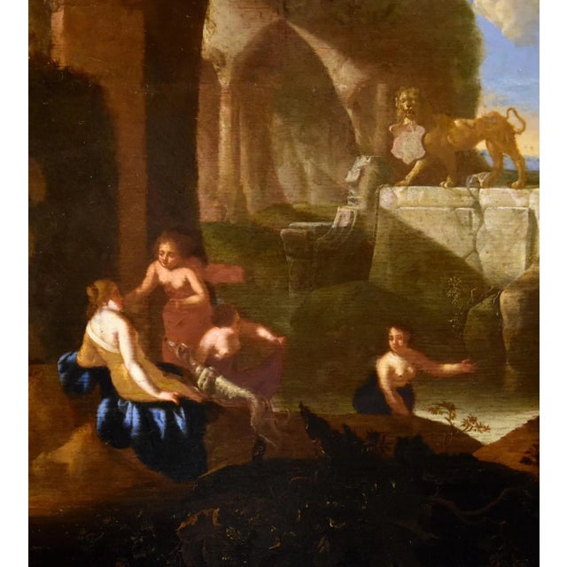 Jacques Muller, Diana and Nymphs, 1660, Oil on Panel, Framed For Sale - Image 10 of 15