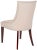 19''H Linen Dining Chair With Silver Nailheads in Taupe & Cherry Mahogany For Sale - Image 4 of 11