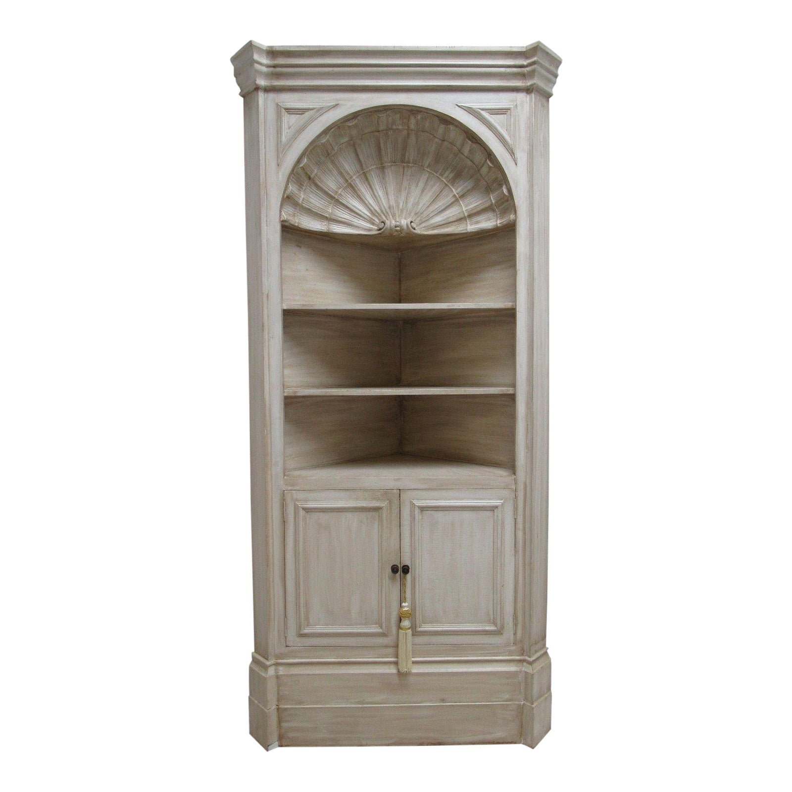 Vintage Custom Made Italian Distressed Shell Carved Corner ...