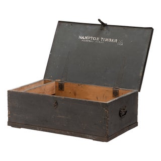 Vintage Captains Trunk in Pine, 1936 For Sale
