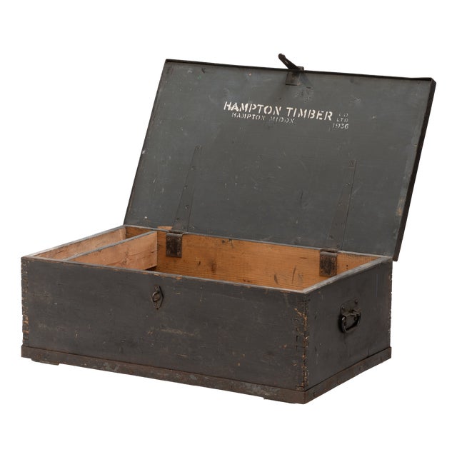 Vintage Captains Trunk in Pine, 1936 For Sale