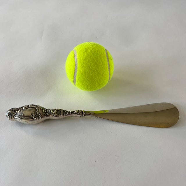 Antique Repoussé Sterling Silver Shoe Horn For Sale - Image 11 of 13