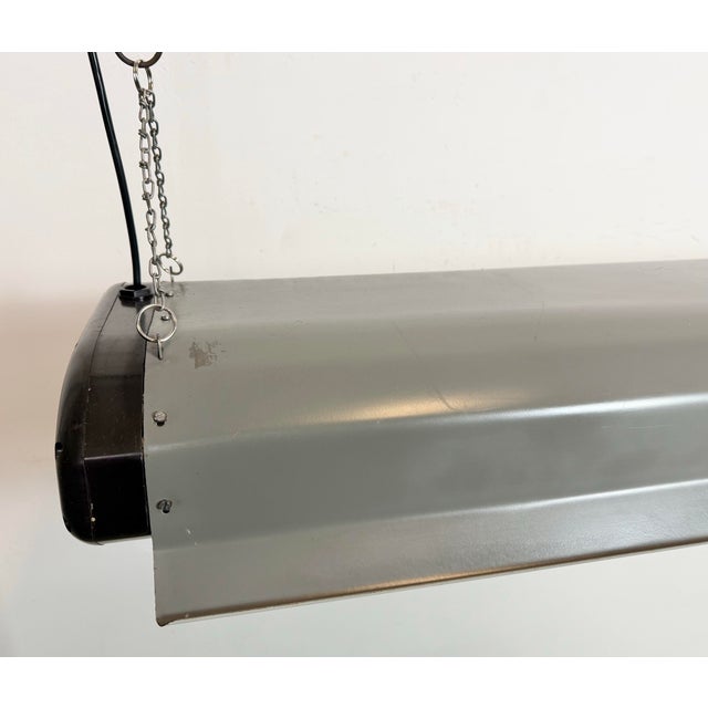 Metal Industrial Grey Hanging Tube Light from Elektrosvit, 1960s For Sale - Image 7 of 18
