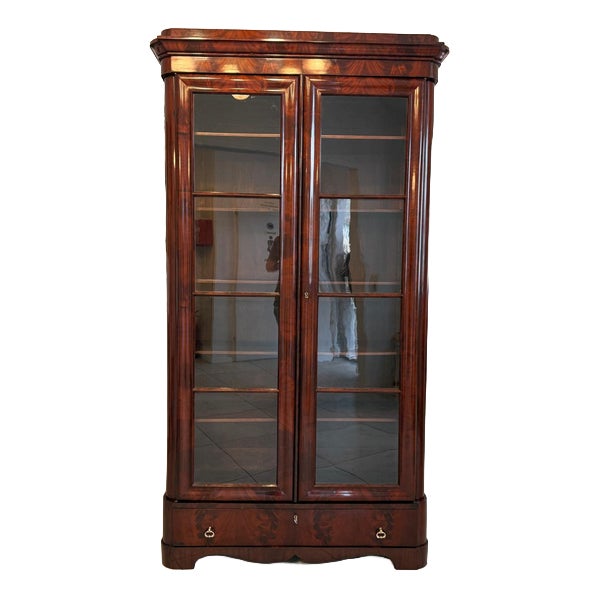 Late Biedermeier Display Cabinet in Mahogany For Sale