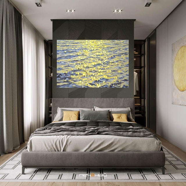 Glare on the Water 9.Original Modern Hand Painting For Sale - Image 9 of 10