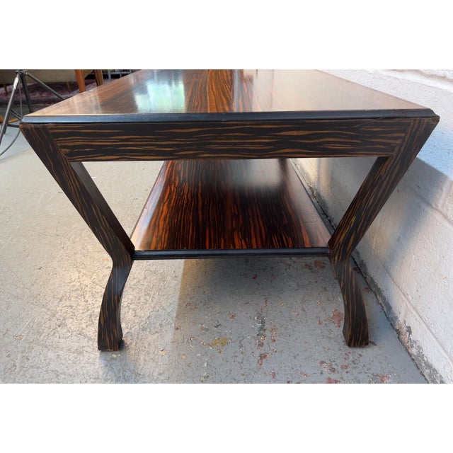 Ebony Vintage Modern Macassar Ebony Coffee Table With Sculptural Base For Sale - Image 8 of 13