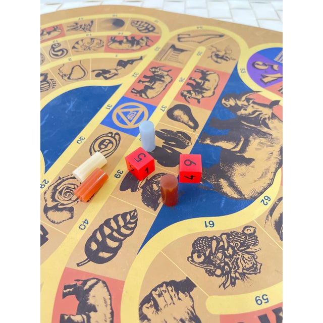 Vintage Italian Table Game for Alitalia Airlines With Leather Board and Lucite Dice and Posts 1970s For Sale - Image 4 of 9