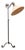 1950s Swedish Modern Forged Iron, Fabric, Brass Floor Lamp For Sale