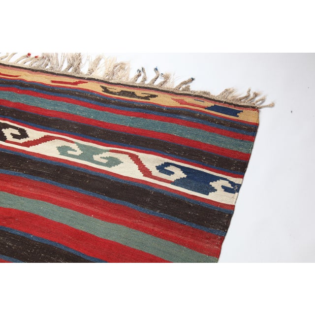 Antique Caucasian Handwoven Kazak Kilim Rug -5' 10'' X 7' 5'' For Sale - Image 9 of 14