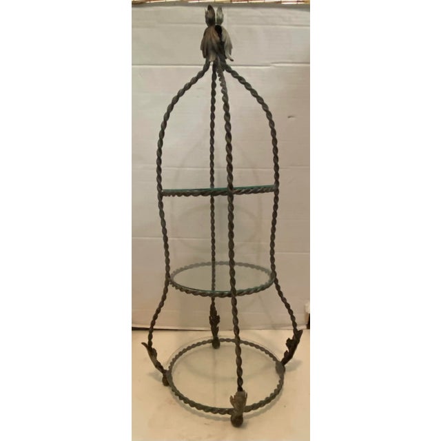 Bronze Hollywood Regency Tole Style Table Stand Etagere For Sale - Image 8 of 12
