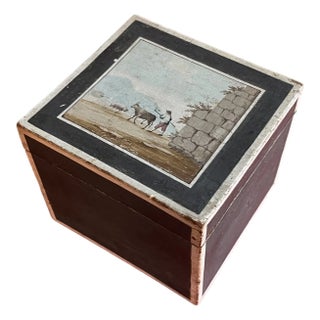 Antique Early 19th Century Italian Grand Tour Paint Decorated Tea Caddy or Desk Box For Sale