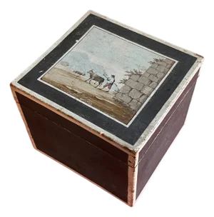 Antique Early 19th Century Italian Grand Tour Paint Decorated Tea Caddy or Desk Box