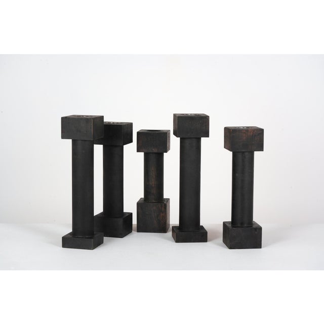 Postmodern Candlesticks from Jérôme Thermopyles, 1980, Set of 5 For Sale - Image 6 of 8