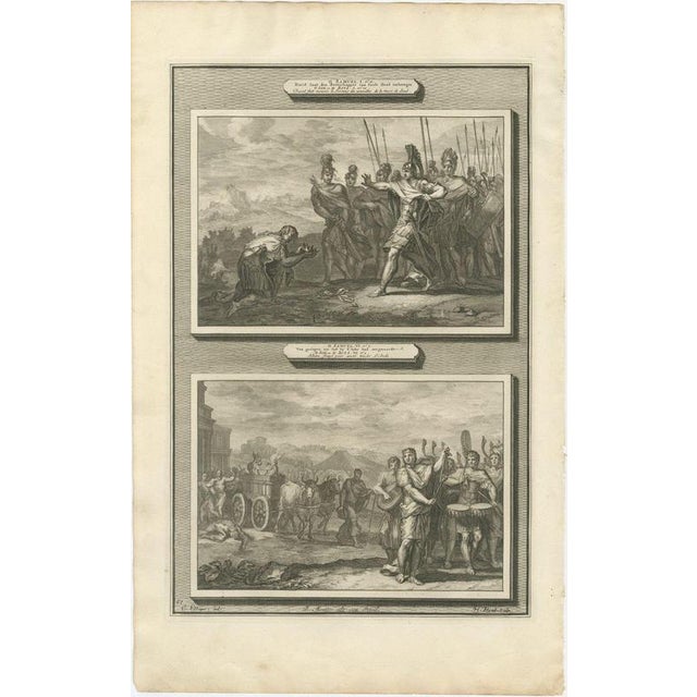 Baroque Pieter Mortier, Death of the Amalekite Messenger and Uzzah Struck Down, 1700, Engraving For Sale - Image 3 of 12