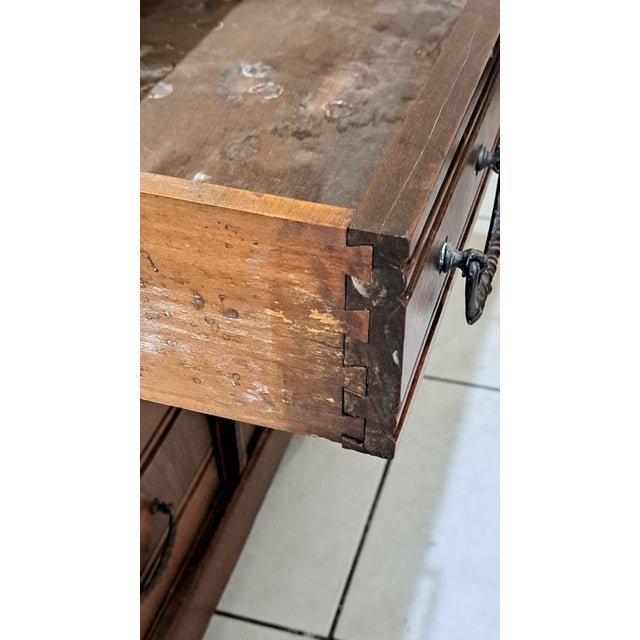 Antique Eastlake Victorian Burl Walnut Taupe Marble Top Washstand C1890s For Sale - Image 10 of 12