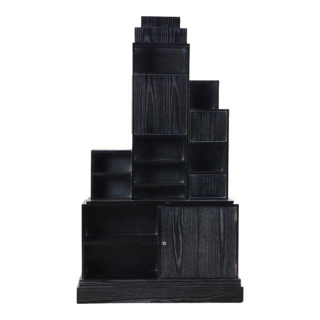Mid 20th Century Skyscraper Cerused Oak Bookcase For Sale