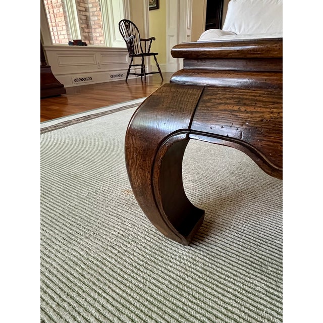 Late 20th Century Ming Style Walnut & Glass Square Cocktail Table For Sale - Image 5 of 8