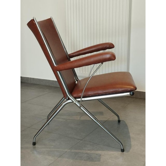 Metal Folding Chair with System by André Monpoix For Sale - Image 7 of 18