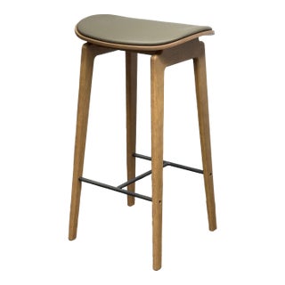 Norr11 Ny11 Bar Stool Light Smoked Oak + Spectrum Autumn Leather Seat For Sale