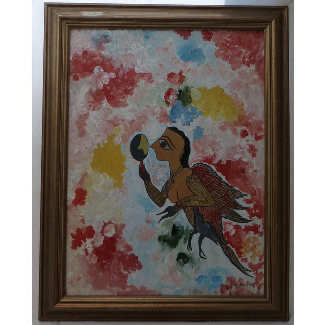 MidCentury Modern Judaica Folk Art Painting Chairish