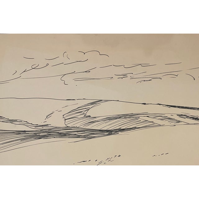 Walla Walla landscape drawing on heavy paper from the estate of Northwest School artist Neil Meitzler (1930 - 2009)....