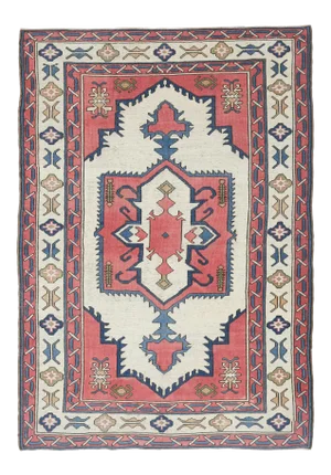 Vintage Turkish Hand-Knotted Wool Cotton Pink Area Rug