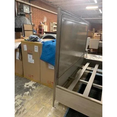 Caracole Modern Herringbone King Bed in Wood With Metal Accents For Sale - Image 9 of 11