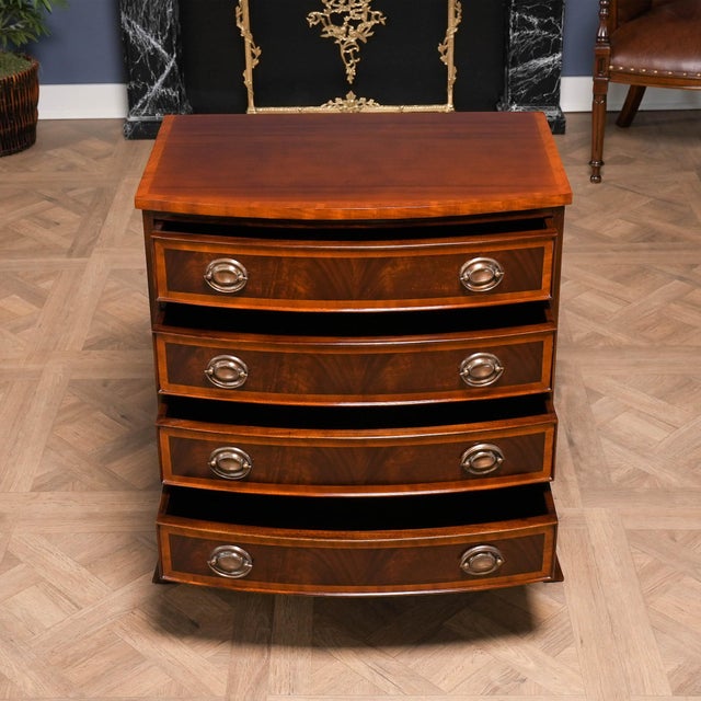 Niagara Furniture Banded Mahogany Bowfront Chest For Sale - Image 11 of 12
