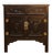 Mid-Century Carved Blossom Black Asian Cabinet For Sale