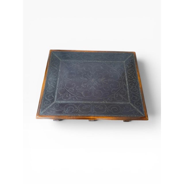 Theodore Alexander 2010s Theodore Alexander Armoury Collection Etched Brass Cocktail Table For Sale - Image 4 of 14