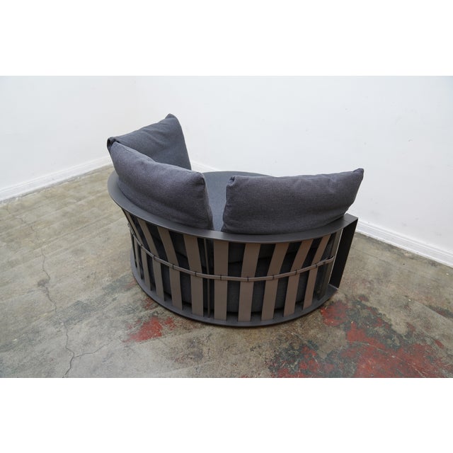 Blue Poltrona Frau Scarlett Round Daybed Designed by Jean-Marie Massaud For Sale - Image 8 of 12