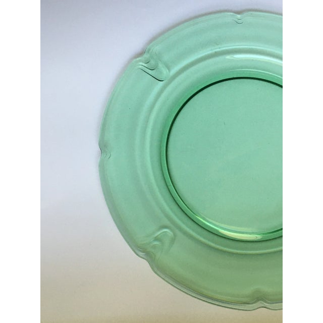 1930's Duncan Miller "Puritan "Green Glass Platter For Sale - Image 4 of 13