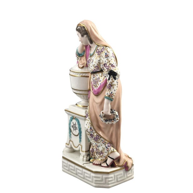 An exceptionally rare Derby porcelain figure of Andromache Weeping over the Ashes of Hector, model No. 100, dating to the...