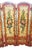 Antique Italian Floral Scarlet & Black Venetian Painted 4 Panel Folding Screen For Sale - Image 4 of 15