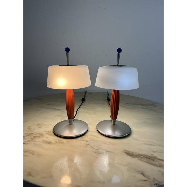 De Majo Murano Glass Table Lamps, 1980s, Set of 2 For Sale - Image 7 of 14