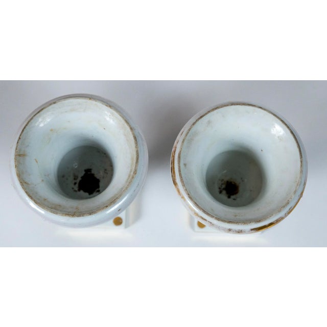 Pair Old Paris 'Vieux Paris' Porcelain Urns, France, 19th Century For Sale - Image 9 of 11