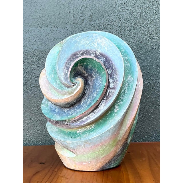 Vintage Hand Painted Geometric Sculpture. For Sale - Image 4 of 12