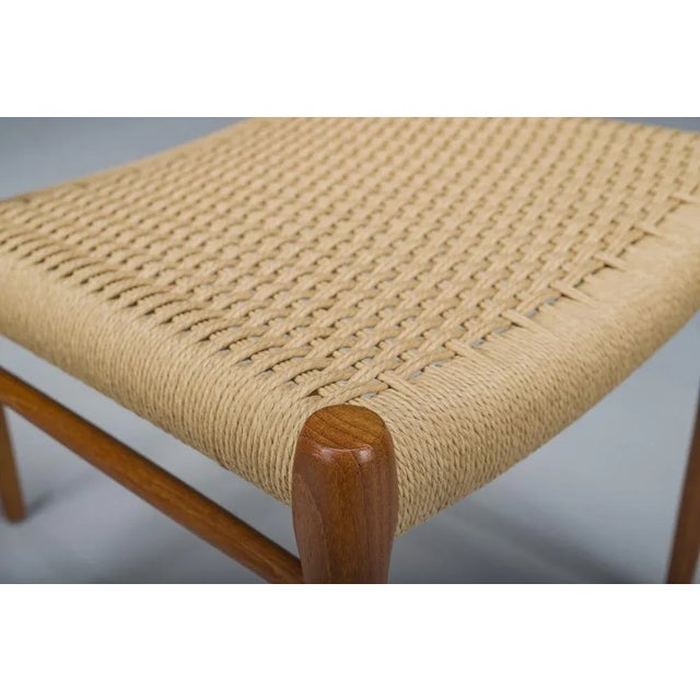 Danish Teak Mod. 77 Dining Chairs with Paper Cord by Niels O. Møller for J.L. Møllers, 1959, Set of 5 For Sale - Image 9 of 12