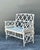 Off-white Vintage Painted Branch Trellis Bench For Sale - Image 8 of 12