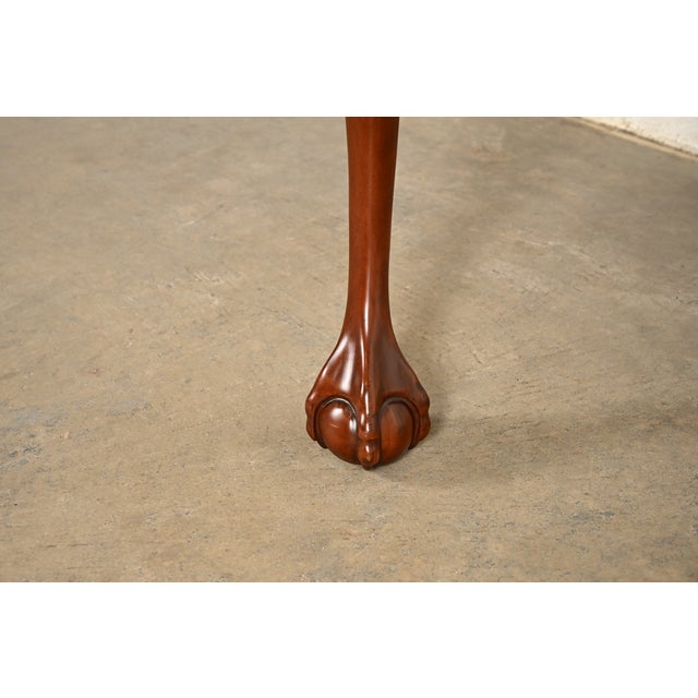 Baker Furniture Chippendale Carved Mahogany Writing Desk, Newly Refinished For Sale - Image 12 of 16