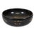 Vintage 1940s Japanese Black Lacquer Bowl With Painted Brass Inlay For Sale