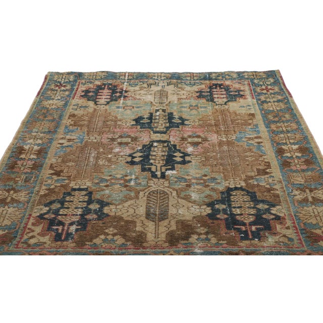 Antique Persian Bakhtiari Rug - 04'03 X 05'09 For Sale - Image 4 of 9