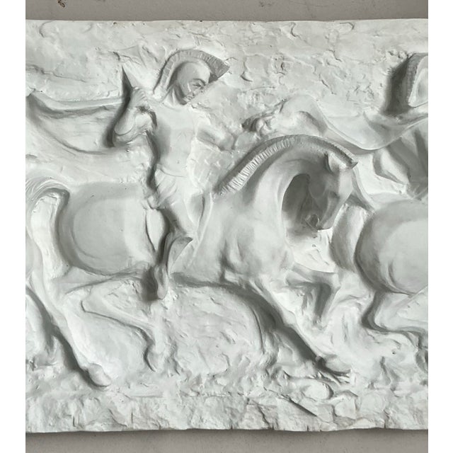 White Vintage Mid-Century Modern Segura Painted Fiberglass Gladiator Wall Relief For Sale - Image 8 of 12