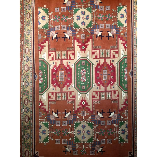 This one-of-a-kind Persian Tehran carpet carries extraordinary provenance: its Arts and Crafts design was taken from an...