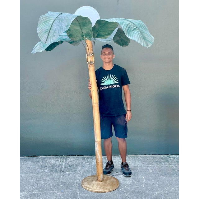 Wood Vintage Palm Tree Floor Lamp For Sale - Image 7 of 12